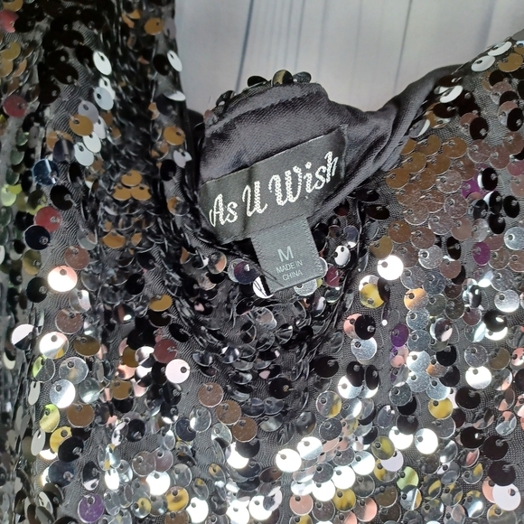 As U Wish black and silver sequin strapless bodycon mini dress - Picture 8 of 8